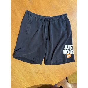 Nike JDI Just Do It Fleece Sweat Shorts Men's L Black Drawstring Athletic Gym